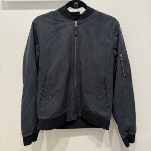 Everlane Uniform The Bomber Jacket Men’s Small Black Full Zip Utility Pockets